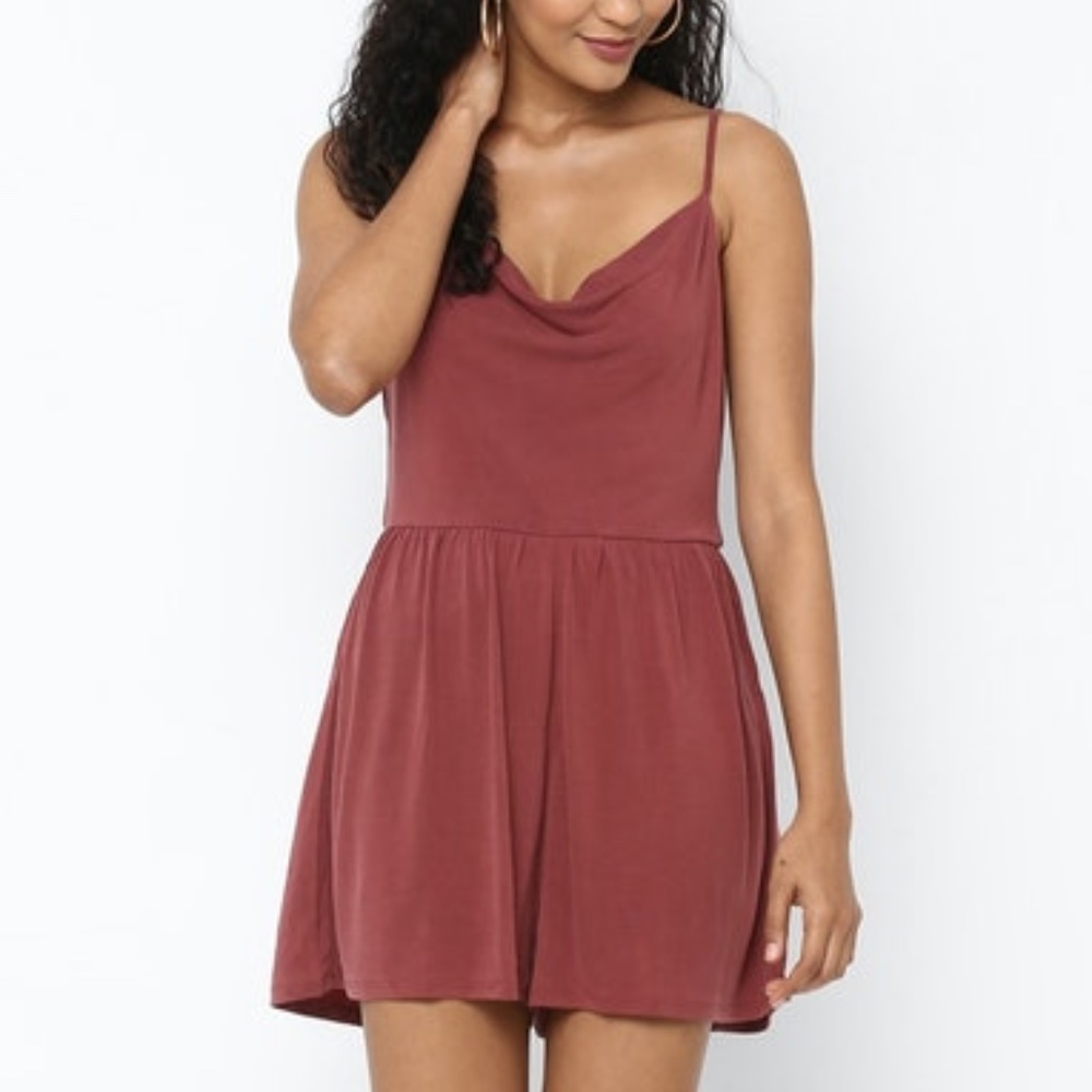 Burgundy Cowl Neck Romper from American Eagle